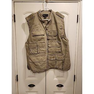 Vintage Gander Mountain Vest Cargo Jacket Mens XL Green Canvas Hunting Photo